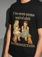 weird shit in production Graphic IT Nerd T-Shirt — black macro