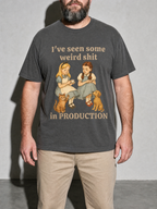 weird shit in production Graphic IT Nerd T-Shirt — pepper bust to thigh