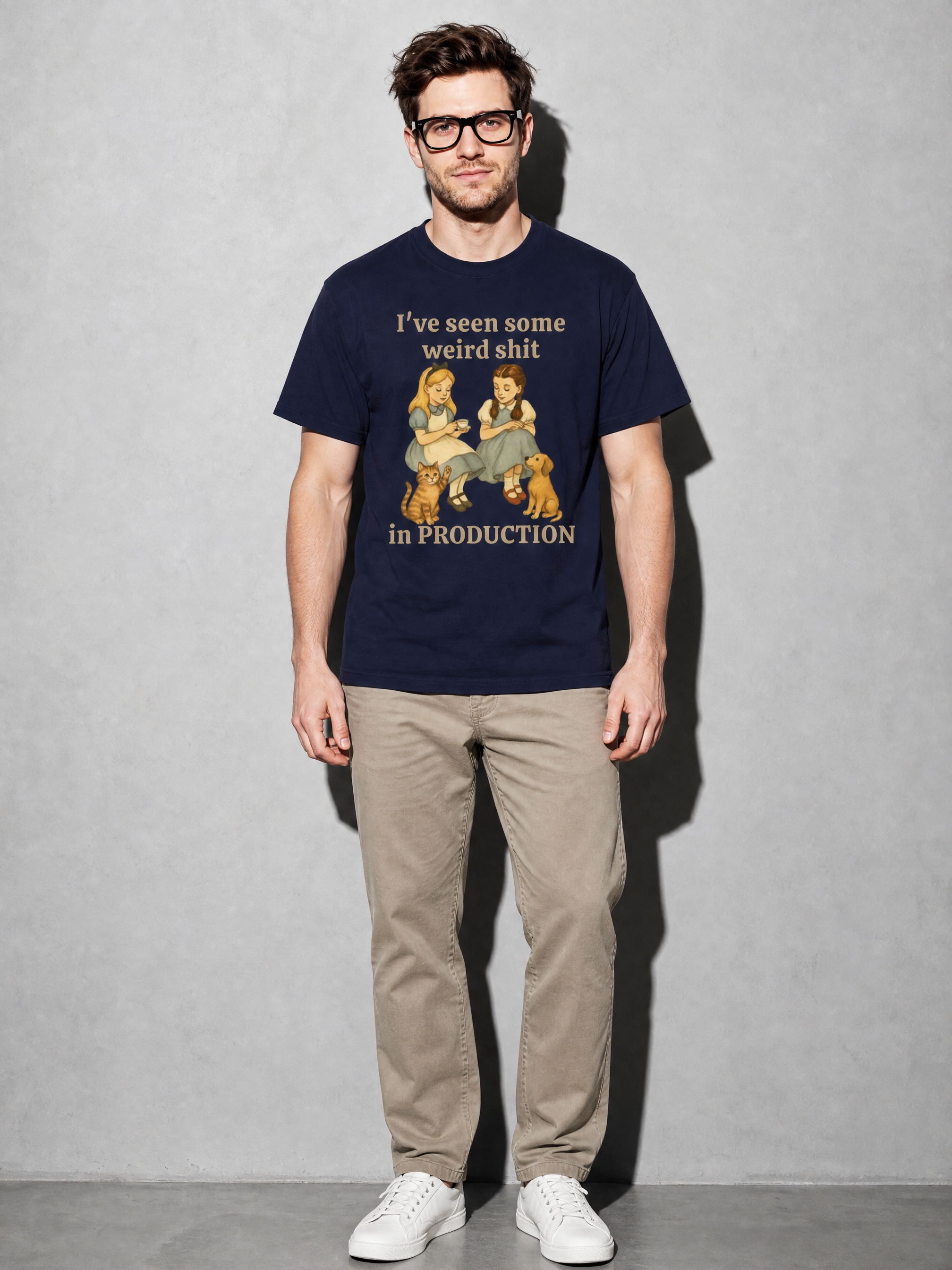 weird shit in production Graphic IT Nerd T-Shirt — true-navy main
