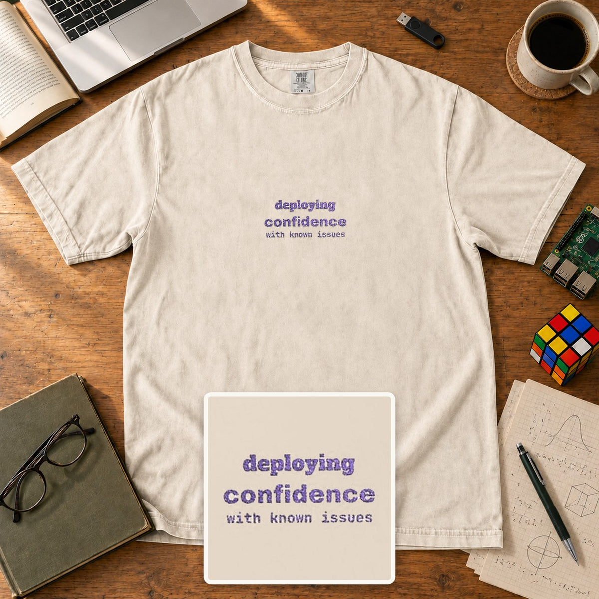 Deploying Confidence With Known Issues Embroidered Shirt in Ivory