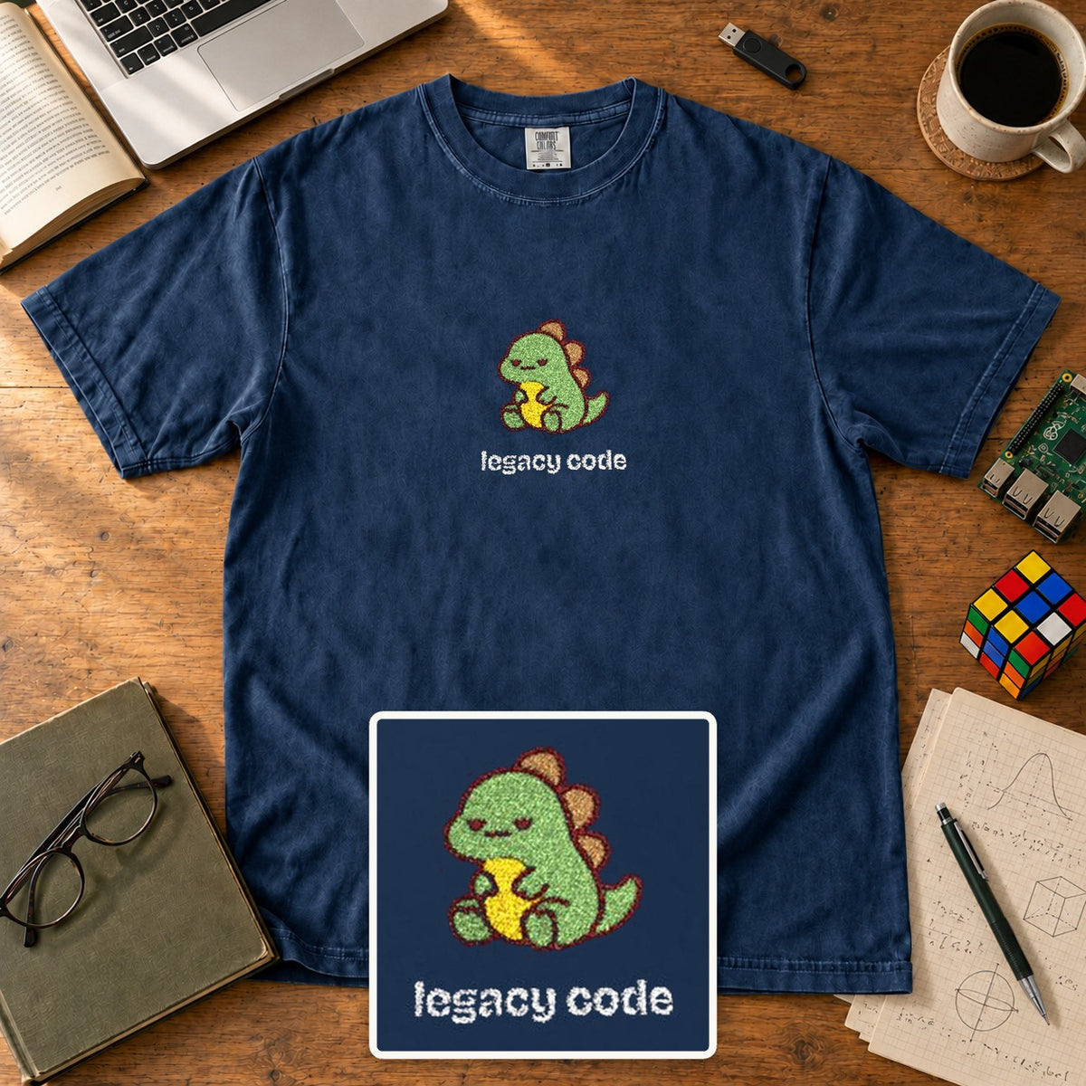 Legacy Code Embroidered Shirt in True Navy