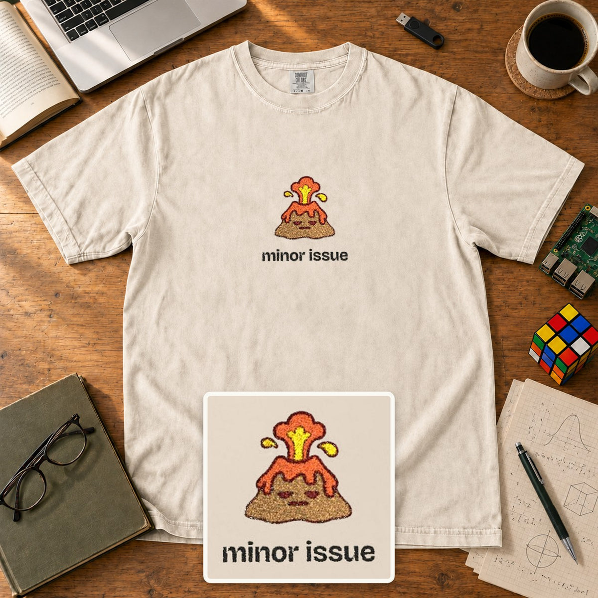 Minor Issue Embroidered Shirt in Ivory