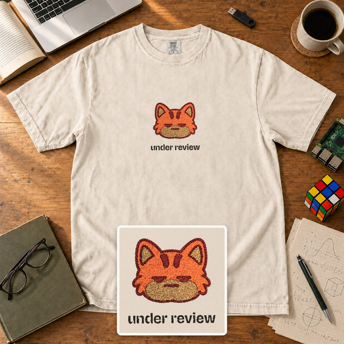 Under Review Embroidered Shirt in Ivory