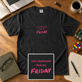 Who Deployed This On Friday Embroidered Shirt in Black