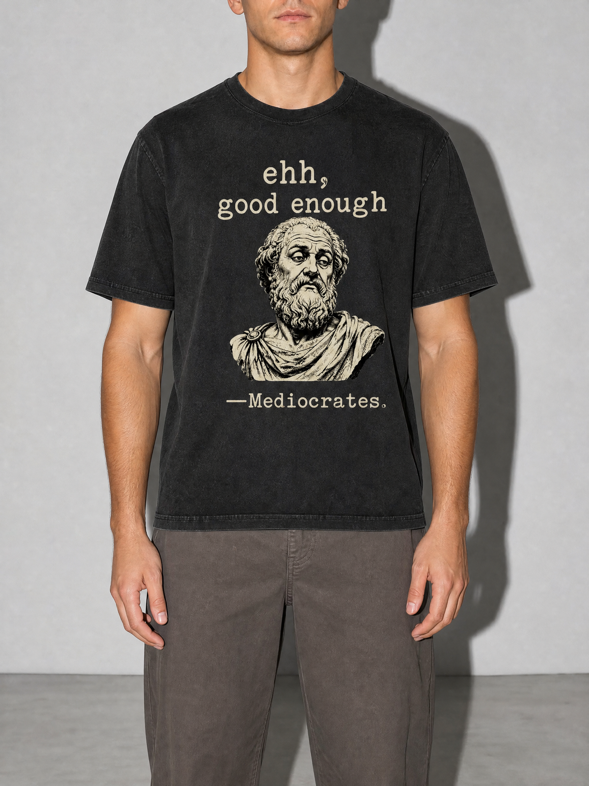 Mediocrates Premium Shirt - Black - on-model zoom