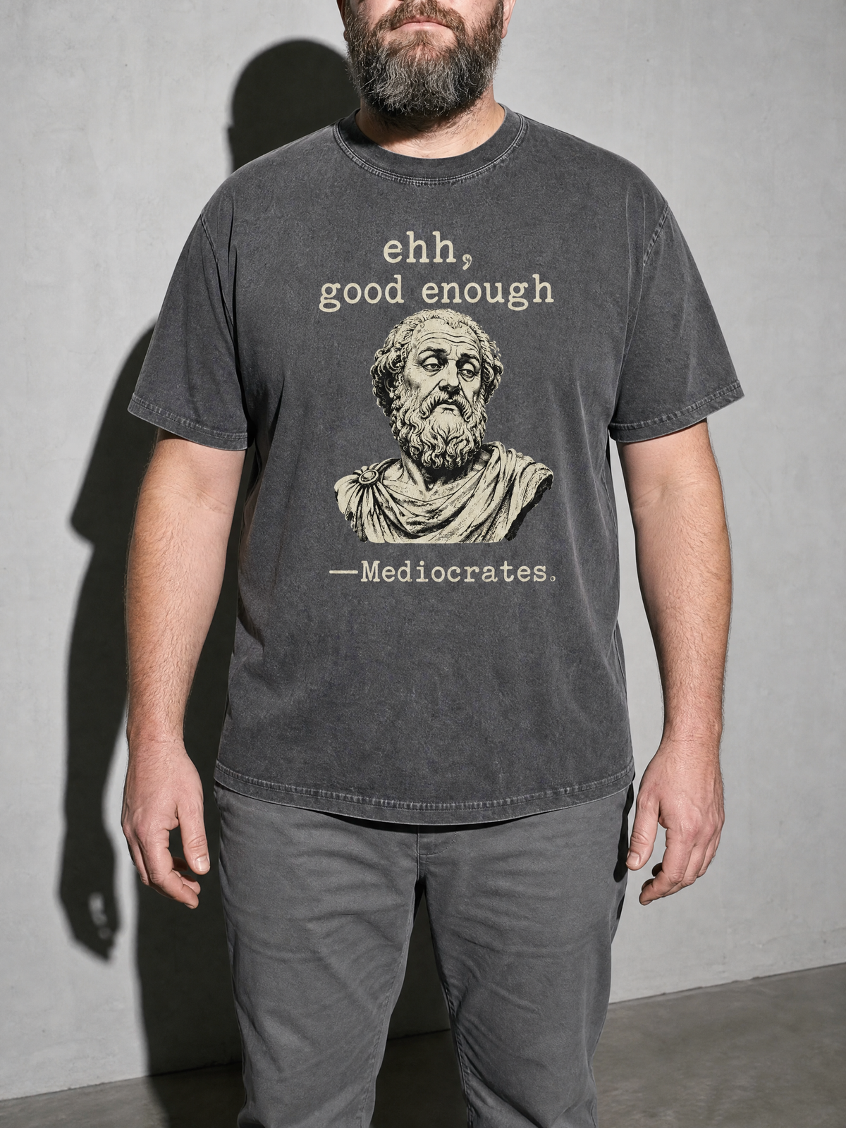 Mediocrates Premium Shirt - Pepper - on-model zoom