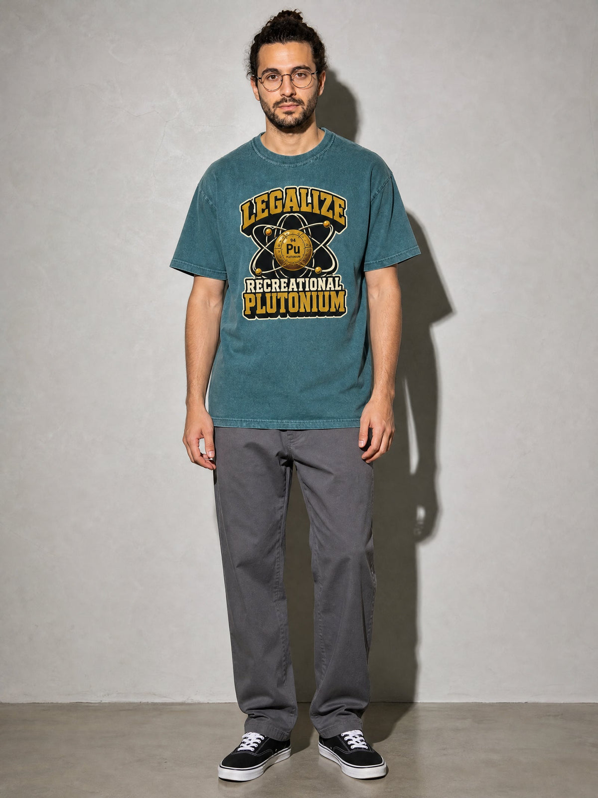 Recreational Plutonium Premium Shirt - Blue Spruce - on-model full length