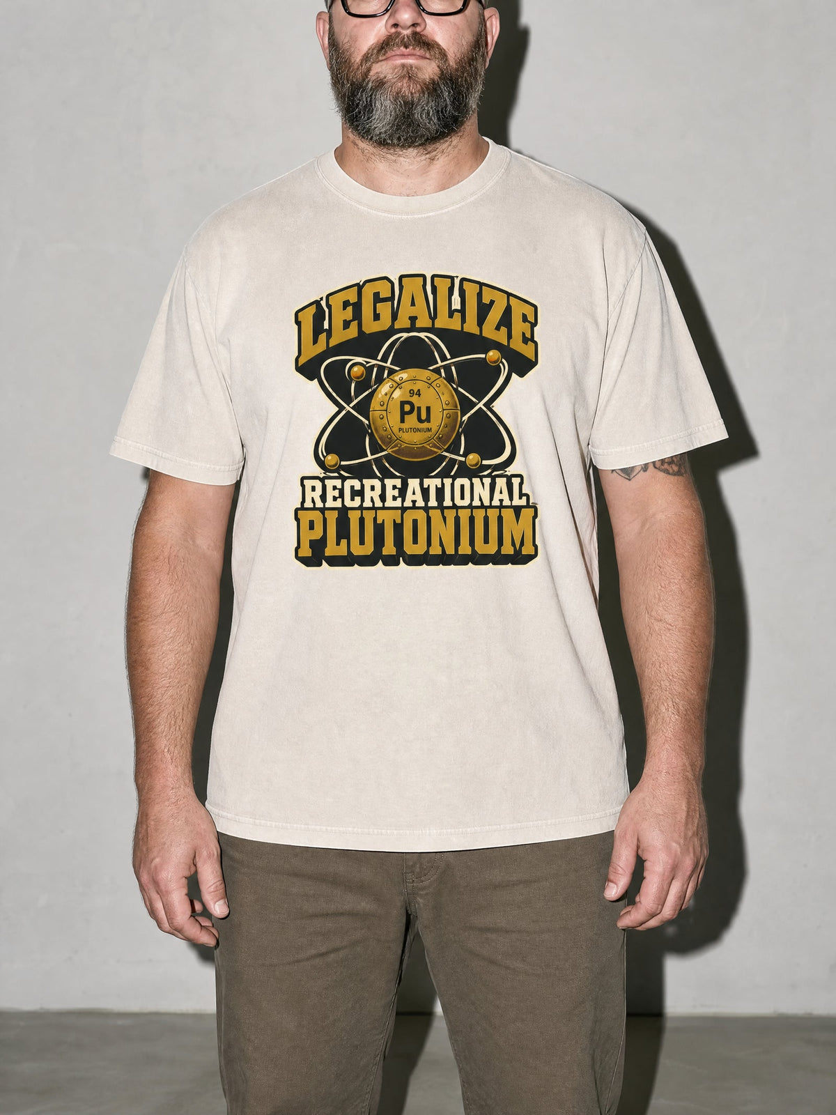 Recreational Plutonium Premium Shirt - Ivory - on-model zoom