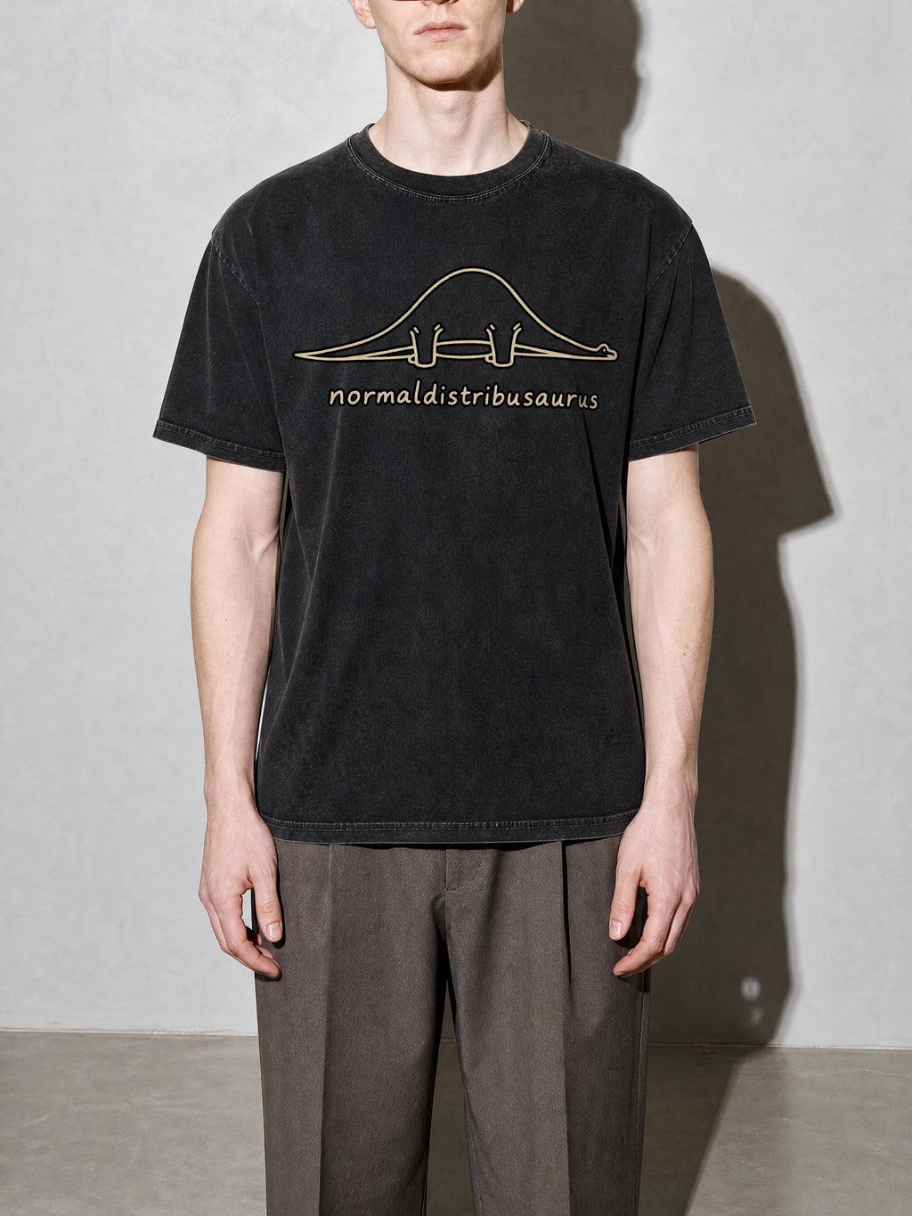 Normaldistribusaurus Premium Shirt - Black - on-model zoom
