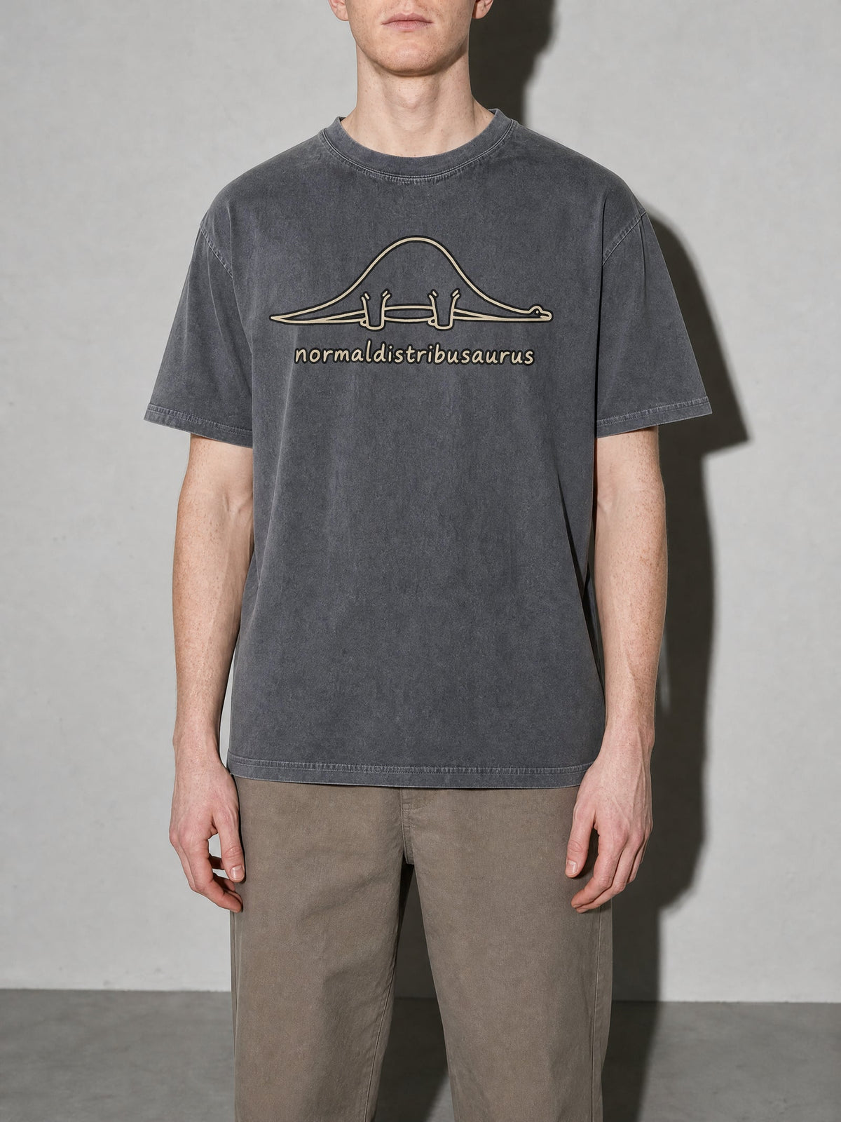 Normaldistribusaurus Premium Shirt - Pepper - on-model zoom