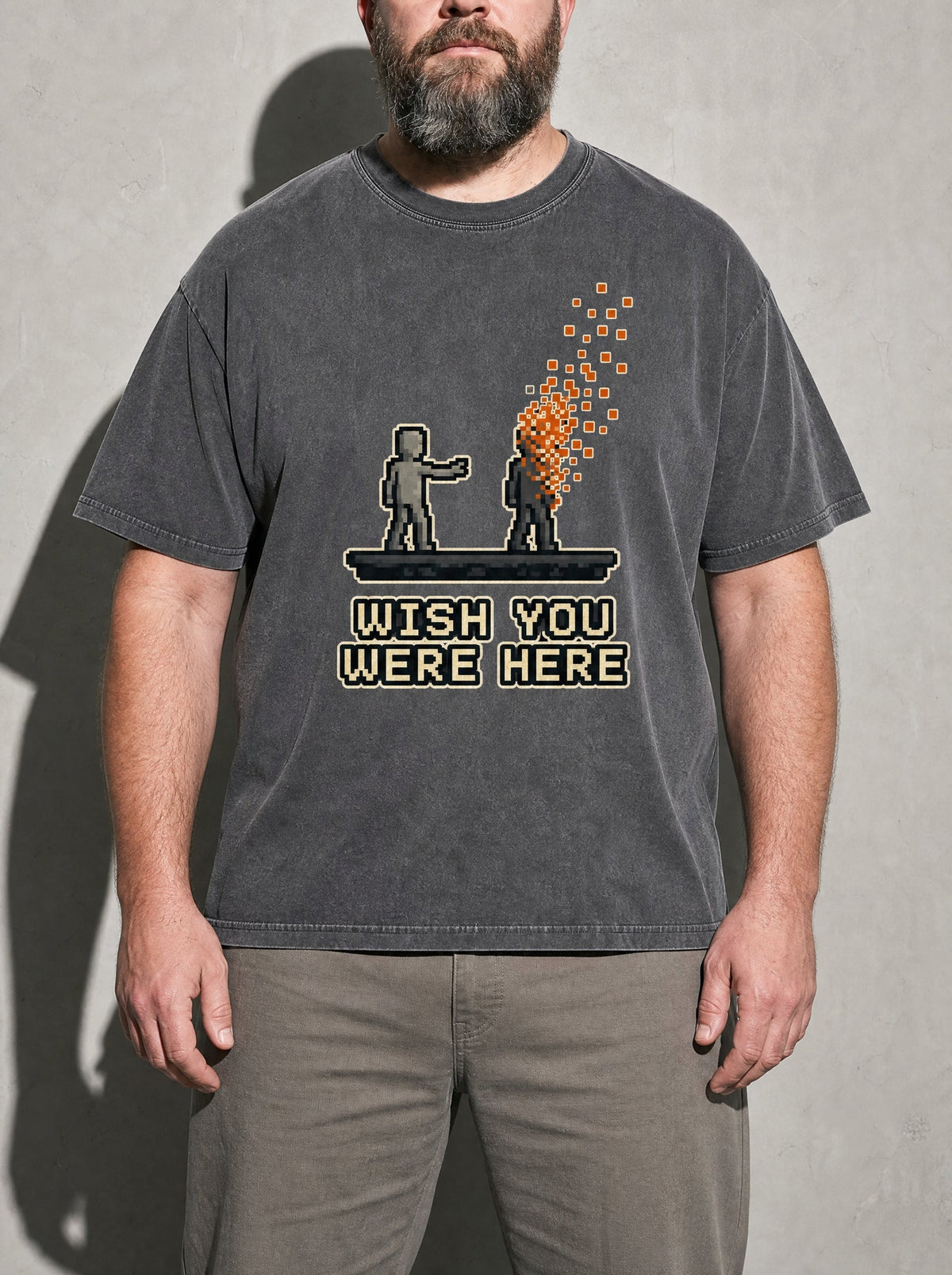 Wish You Were Here Premium Shirt - Pepper - on-model zoom