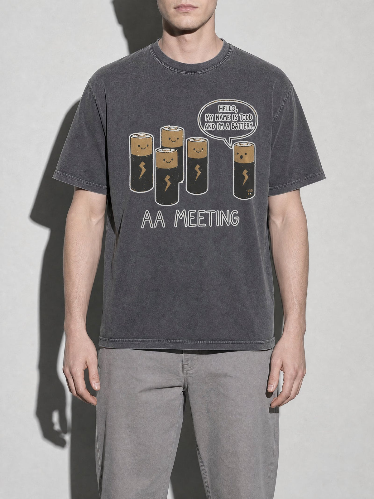 Battery AA Meeting Premium Shirt - Pepper - on-model zoom