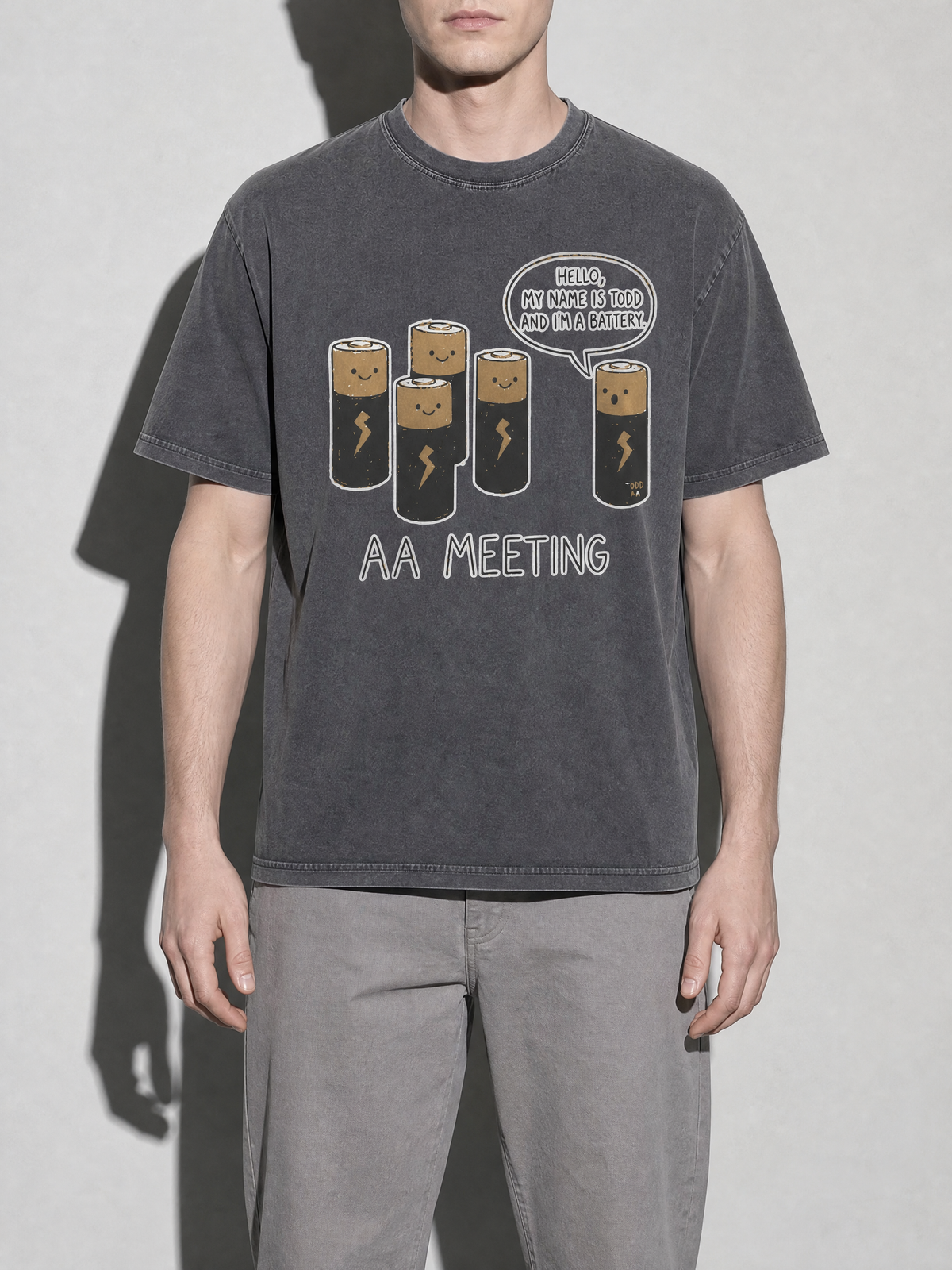 Battery AA Meeting Premium Shirt - Pepper - on-model zoom