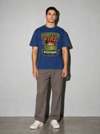 Dumpster Fire Response Team Premium Shirt - True Navy - on-model full length