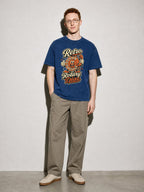 Retro Rotary Dial Premium Shirt - True Navy - on-model full length