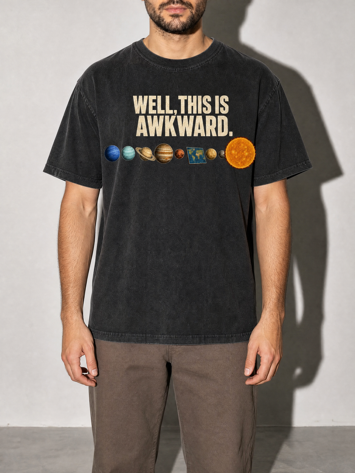 Well, This Is Awkward Premium Shirt - Black - on-model zoom