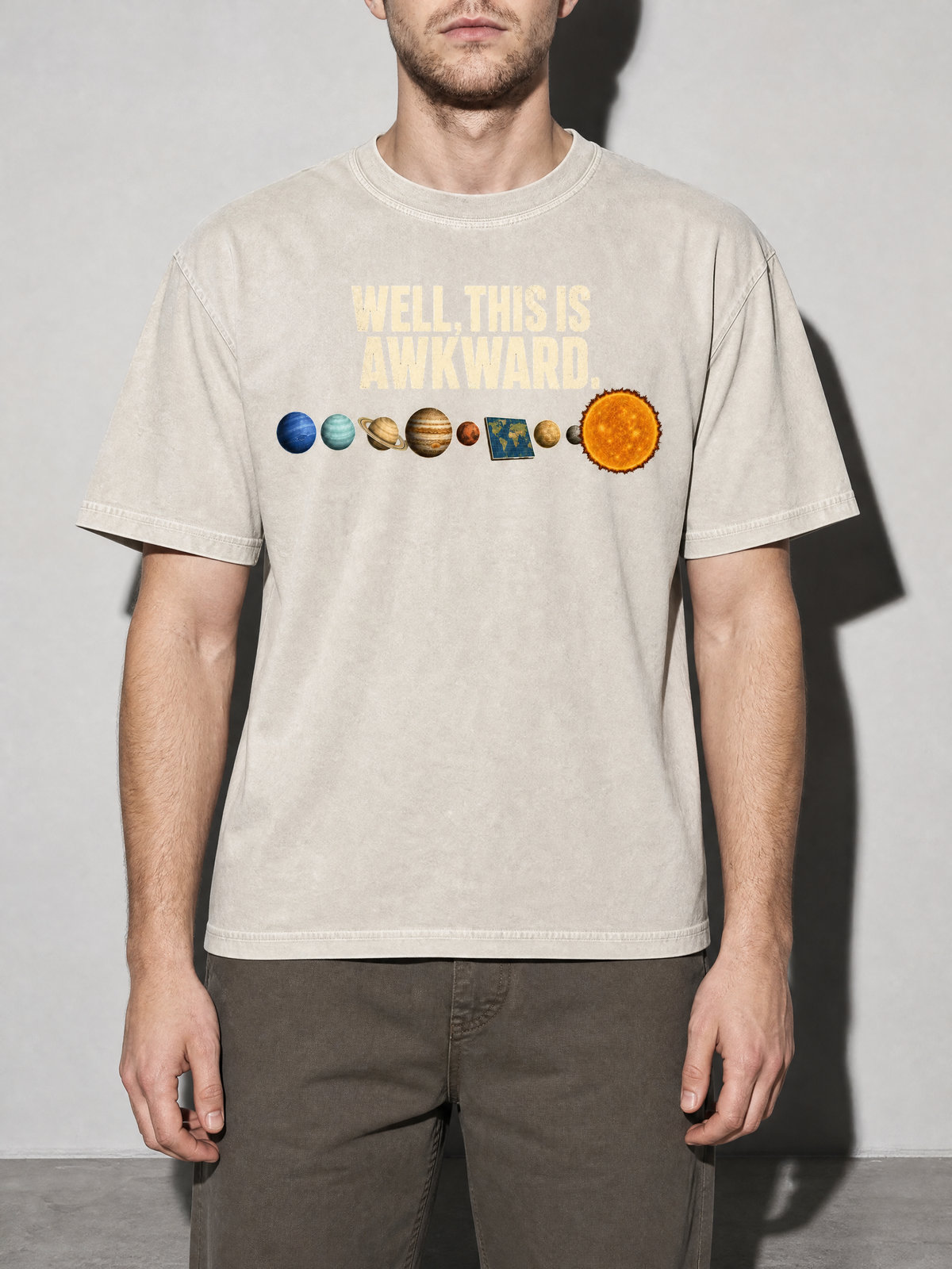 Well, This Is Awkward Premium Shirt - Ivory - on-model zoom