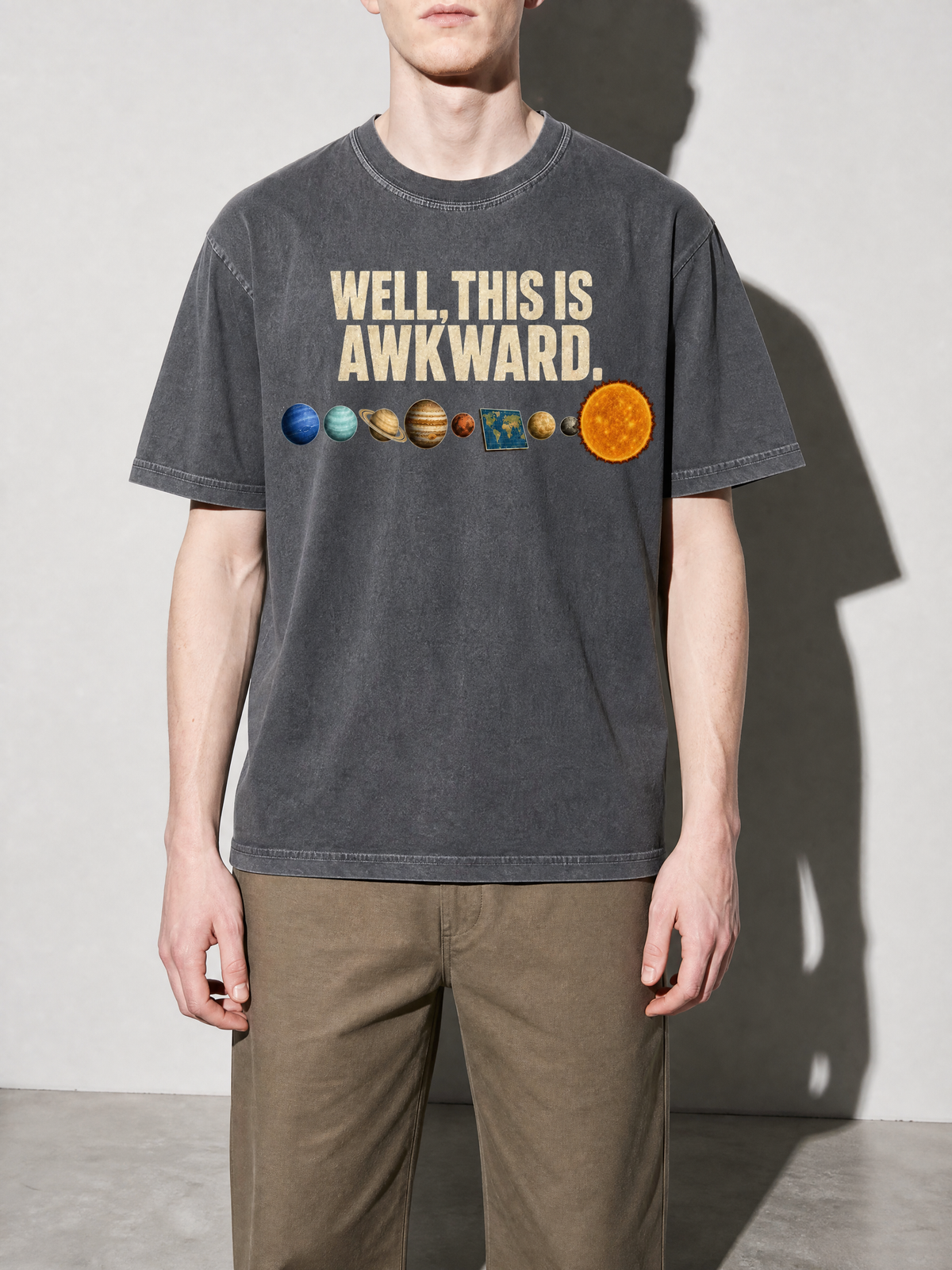 Well, This Is Awkward Premium Shirt - Pepper - on-model zoom