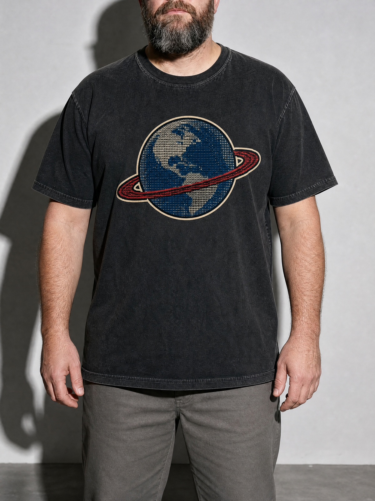 Earth Data Premium Shirt - Black - on-model zoom