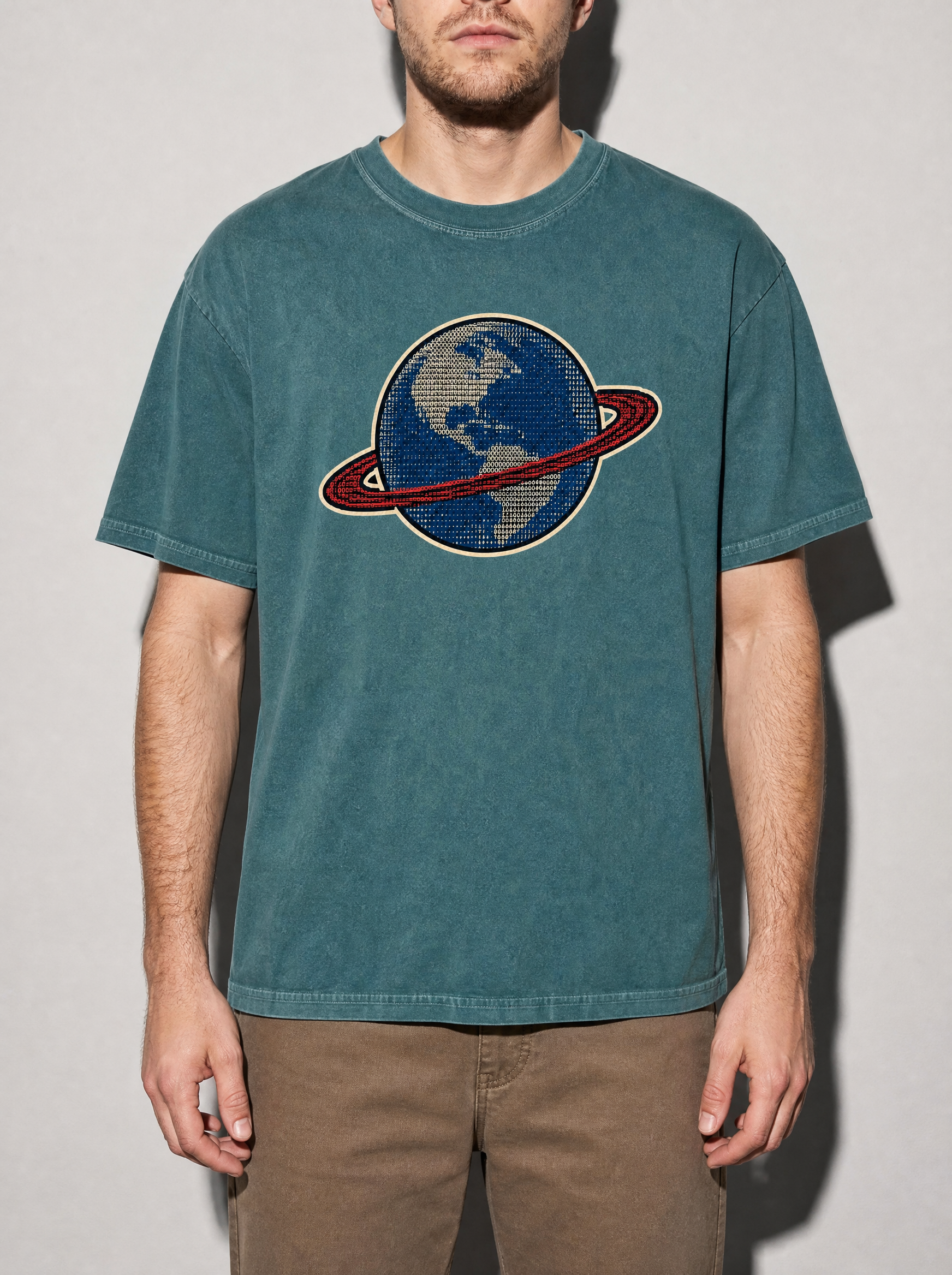 Earth Data Premium Shirt - Blue Spruce - on-model zoom