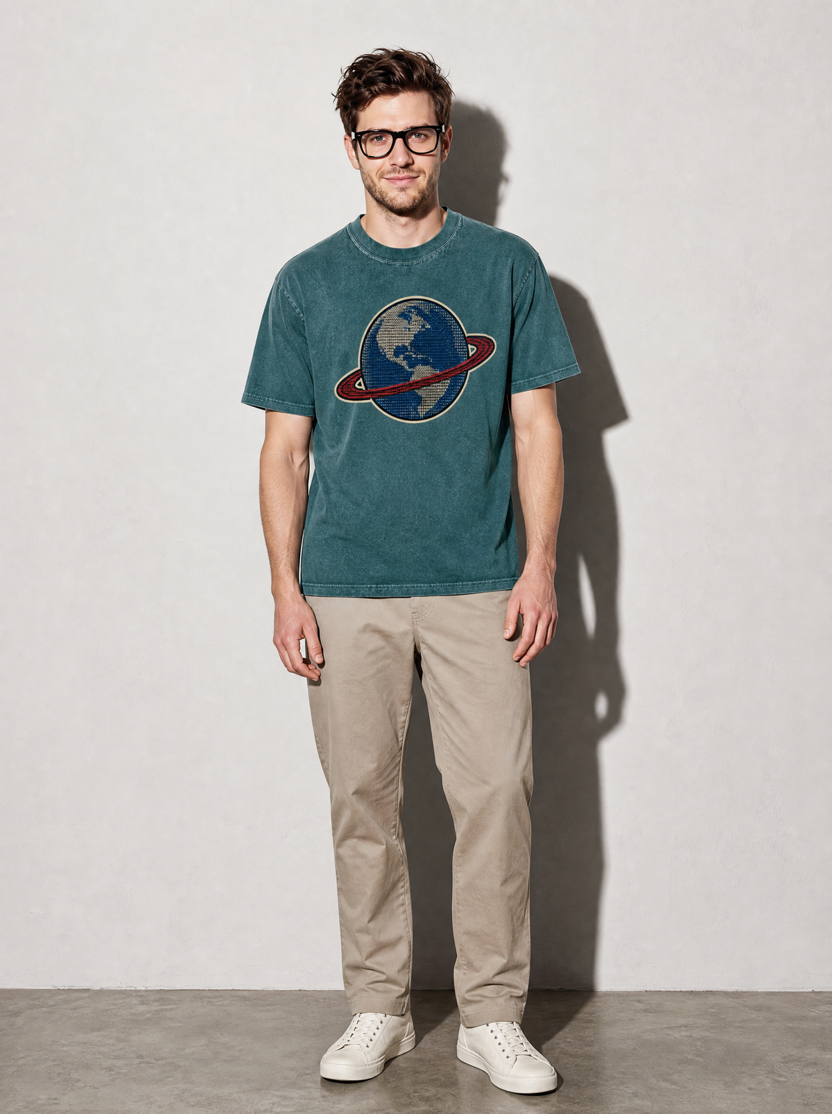 Earth Data Premium Shirt - Blue Spruce - on-model full length
