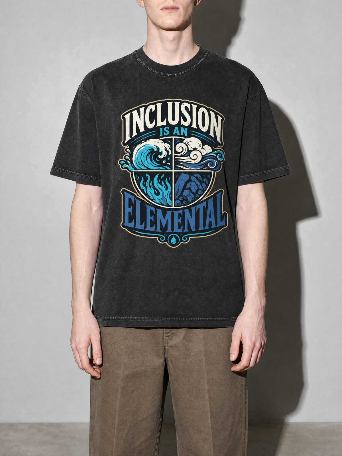 Inclusion Is an Elemental Premium Shirt - Black - on-model zoom