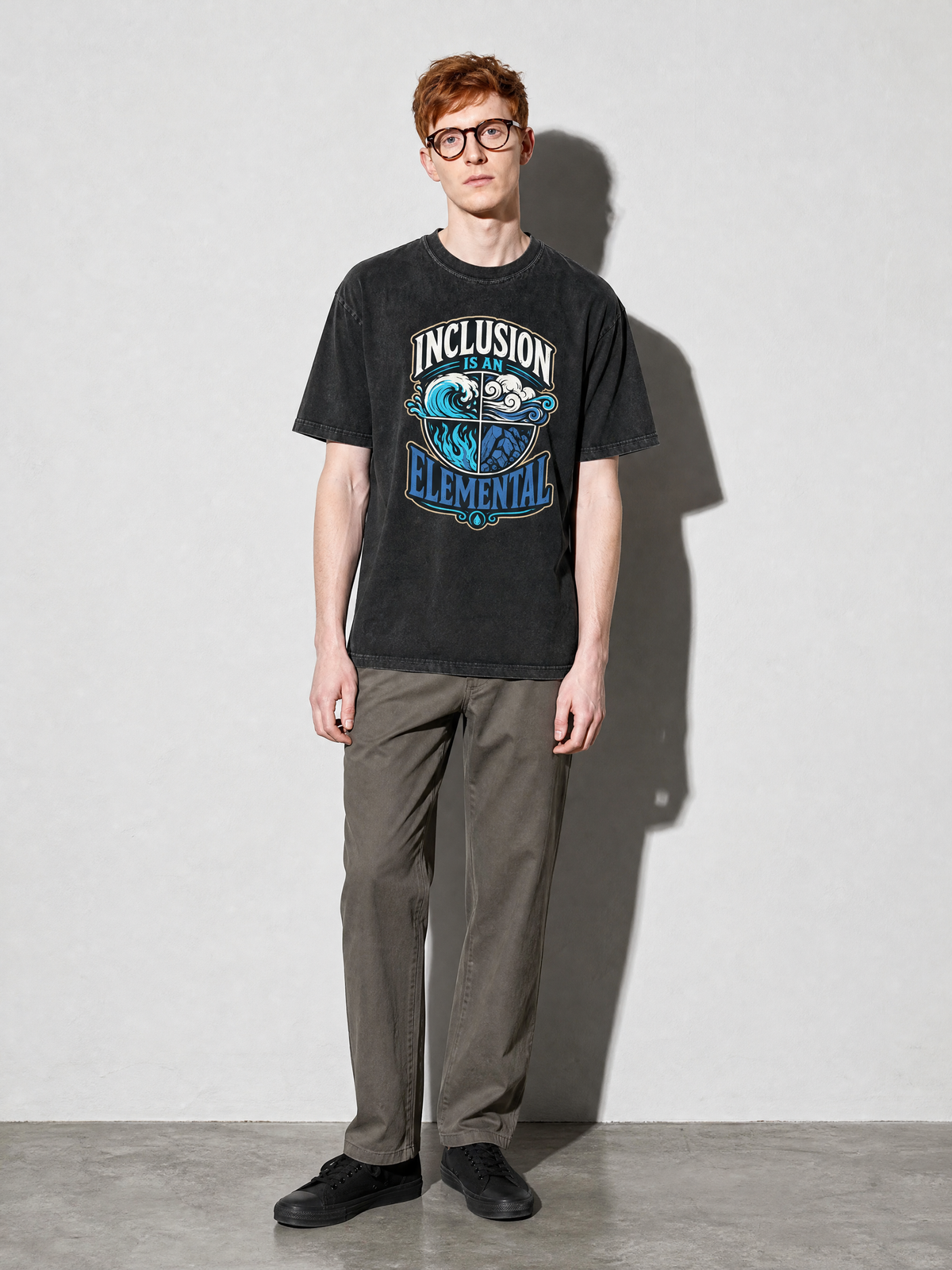Inclusion Is an Elemental Premium Shirt - Black - on-model full length