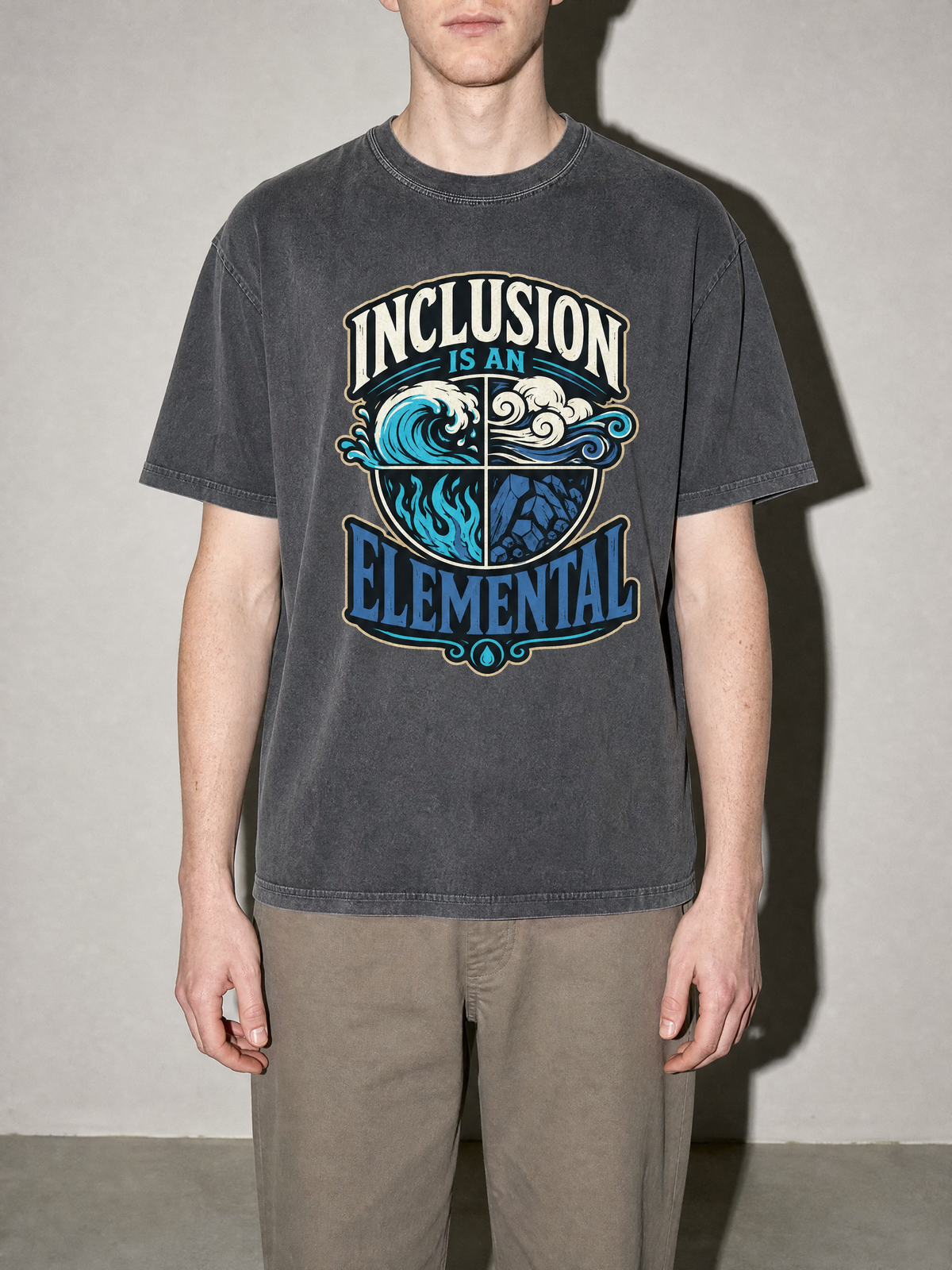 Inclusion Is an Elemental Premium Shirt - Pepper - on-model zoom