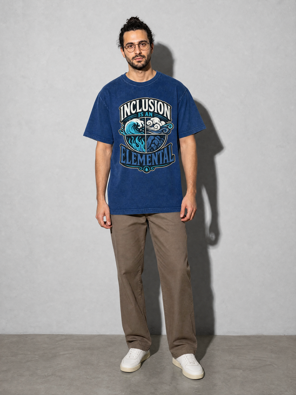 Inclusion Is an Elemental Premium Shirt - True Navy - on-model full length
