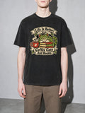 Coffee, Cats and Books Premium Shirt - Black - on-model zoom