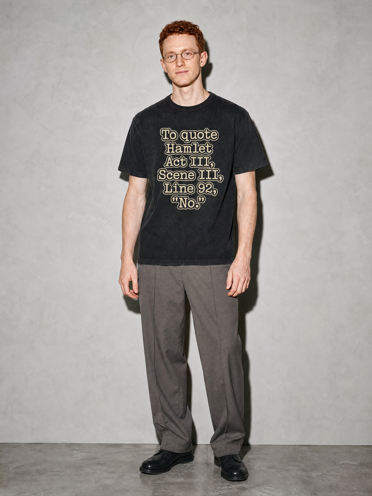 To Quote Hamlet: No Premium Shirt - Black - on-model full length