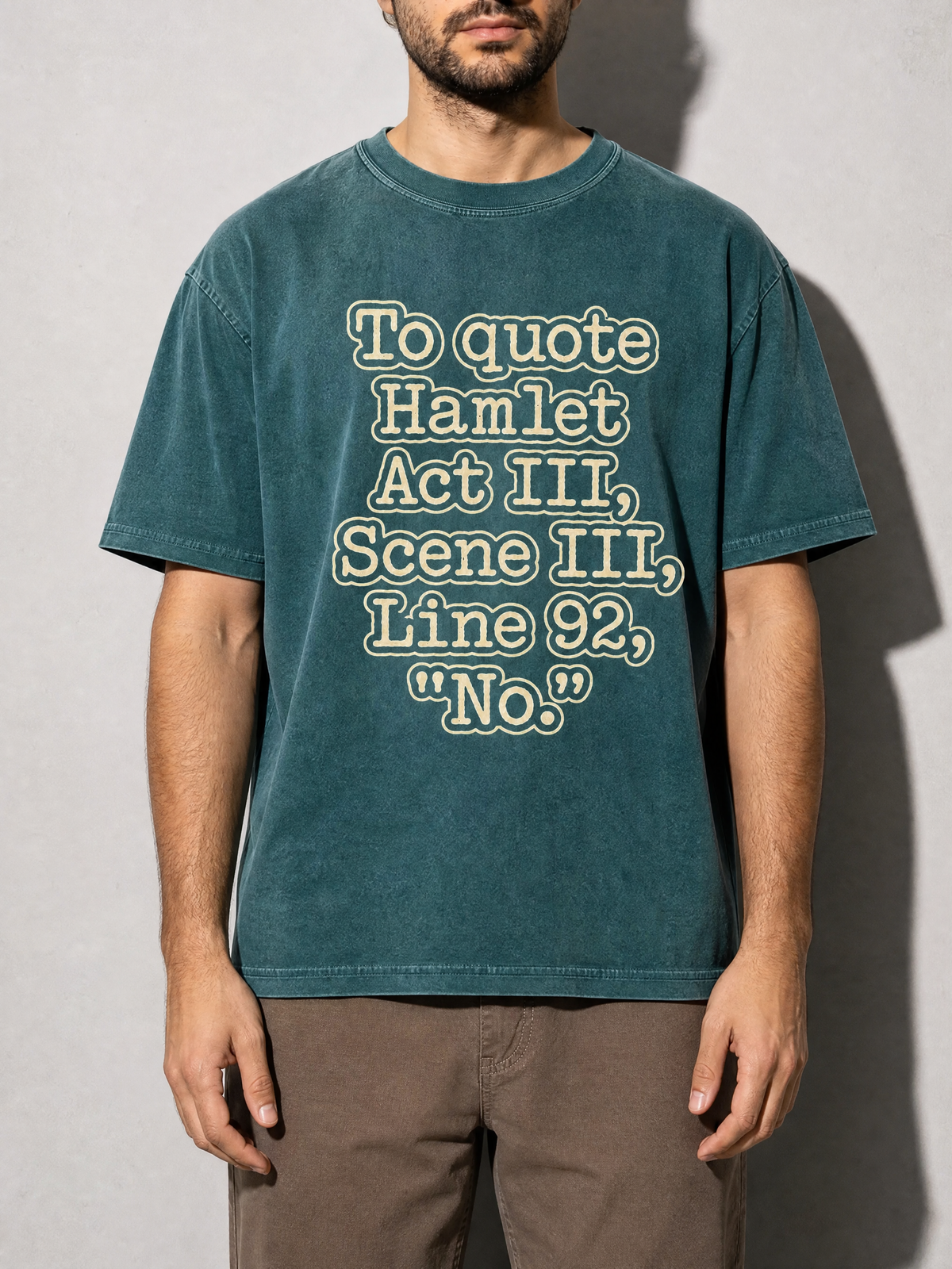 To Quote Hamlet: No Premium Shirt - Blue Spruce - on-model zoom