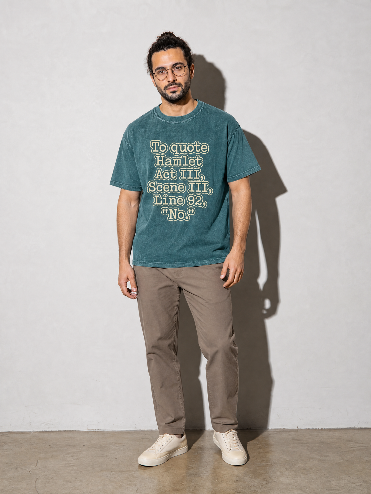 To Quote Hamlet: No Premium Shirt - Blue Spruce - on-model full length