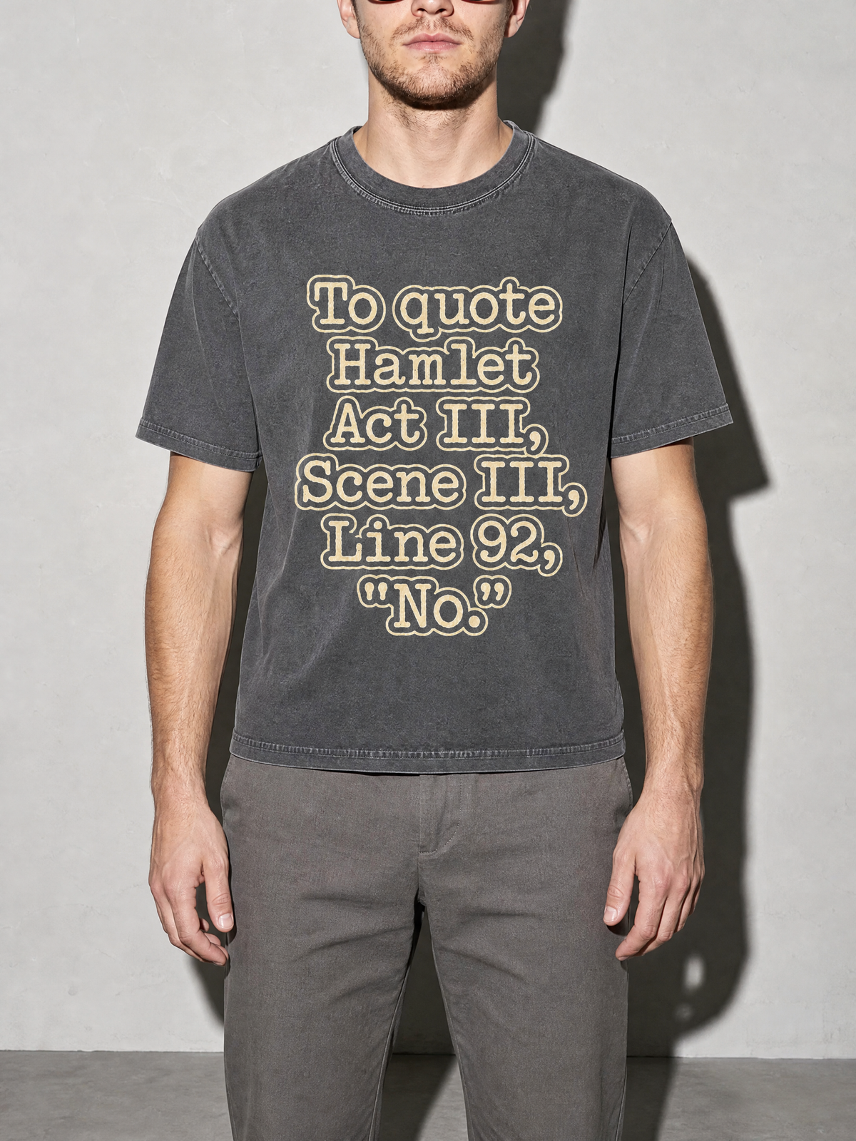 To Quote Hamlet: No Premium Shirt - Pepper - on-model zoom