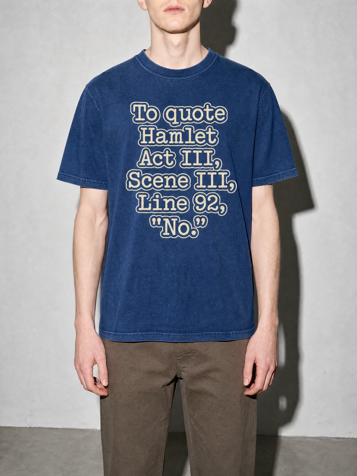 To Quote Hamlet: No Premium Shirt - True Navy - on-model zoom