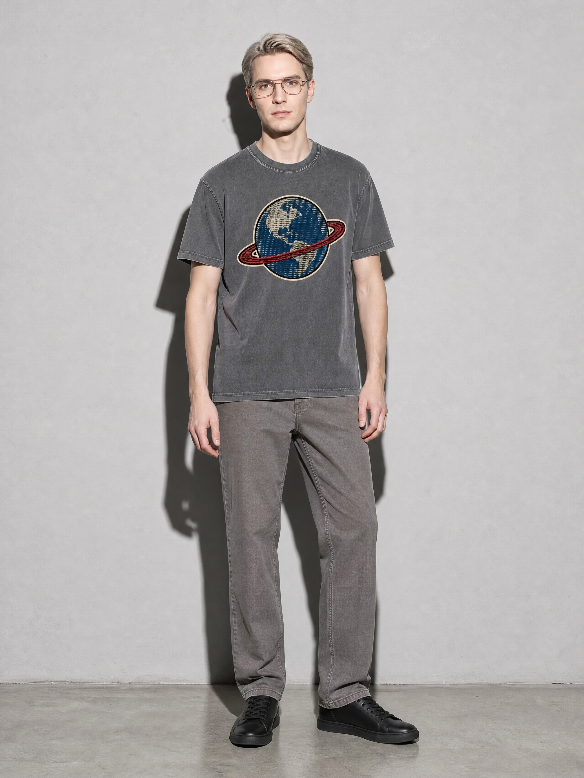 Earth Data Premium Shirt - Pepper - on-model full length