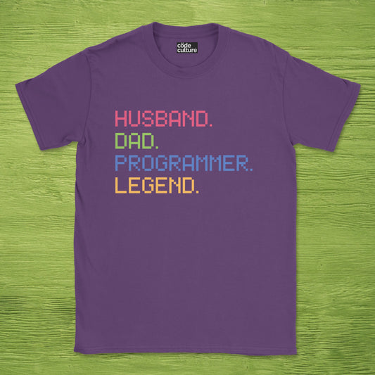 husband dad programmer legend shirt