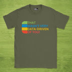 Code Culture that wasn't very data-driven of you shirt funny programmer T-Shirt in Military Green — Code Culture developer clothing