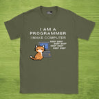 Code Culture i am a programmer i make computer shirt funny programmer T-Shirt in Military Green — Code Culture developer clothing