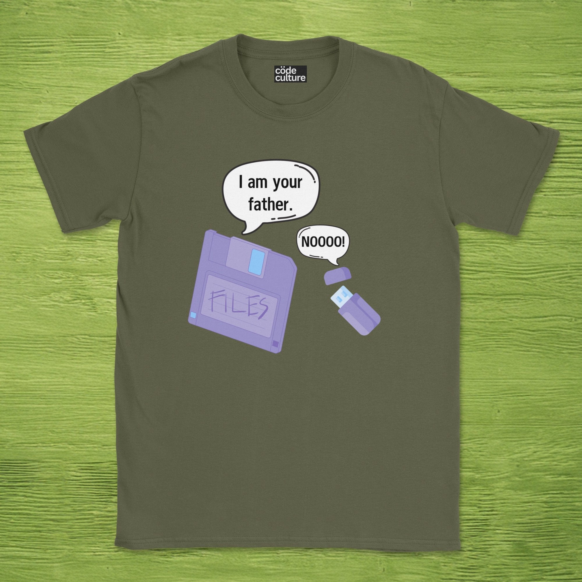 daddy diskette and baby usb shirt