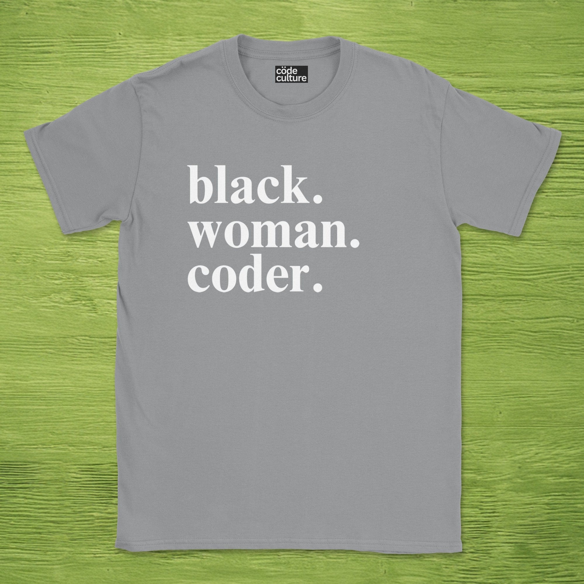 black woman coder shirt