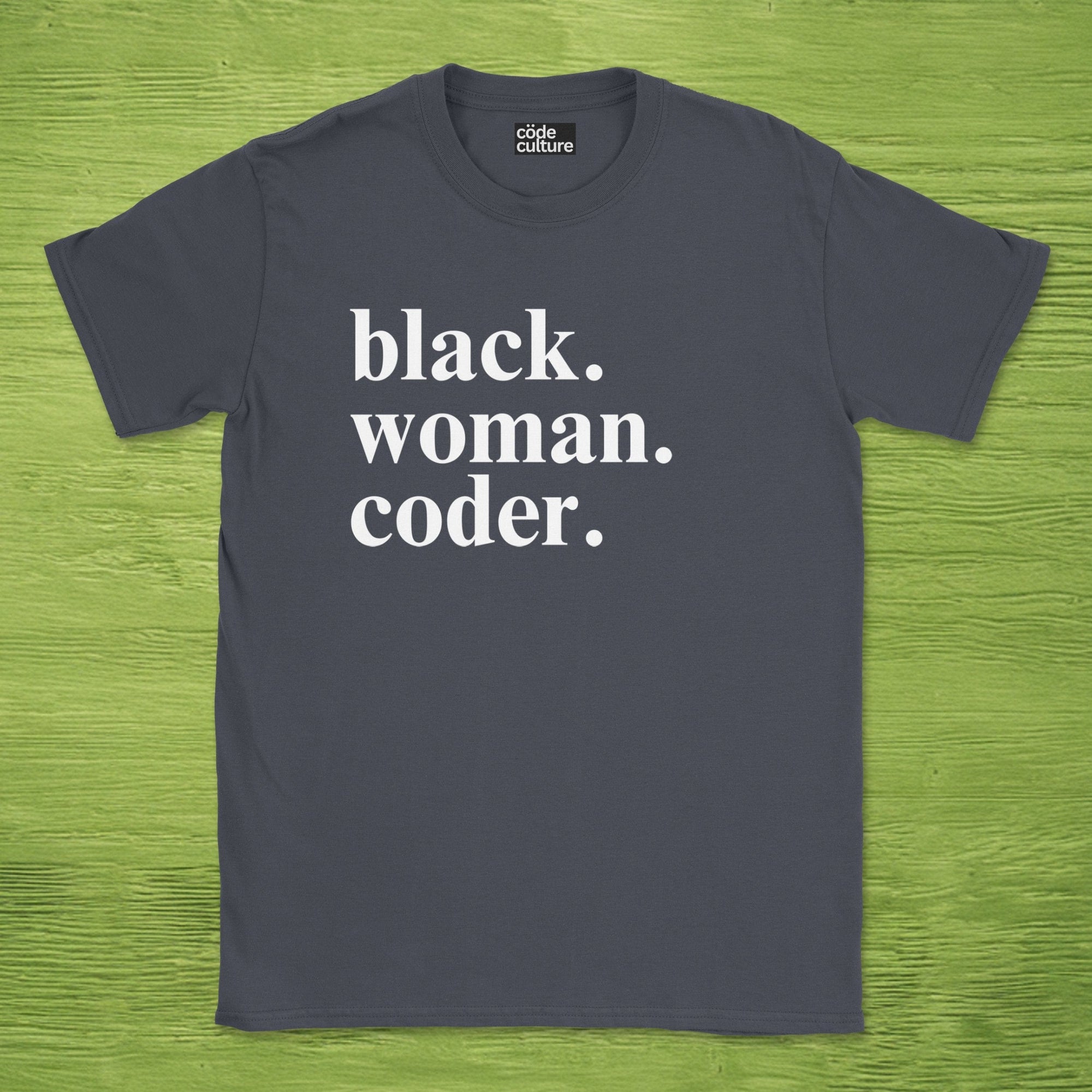 black woman coder shirt