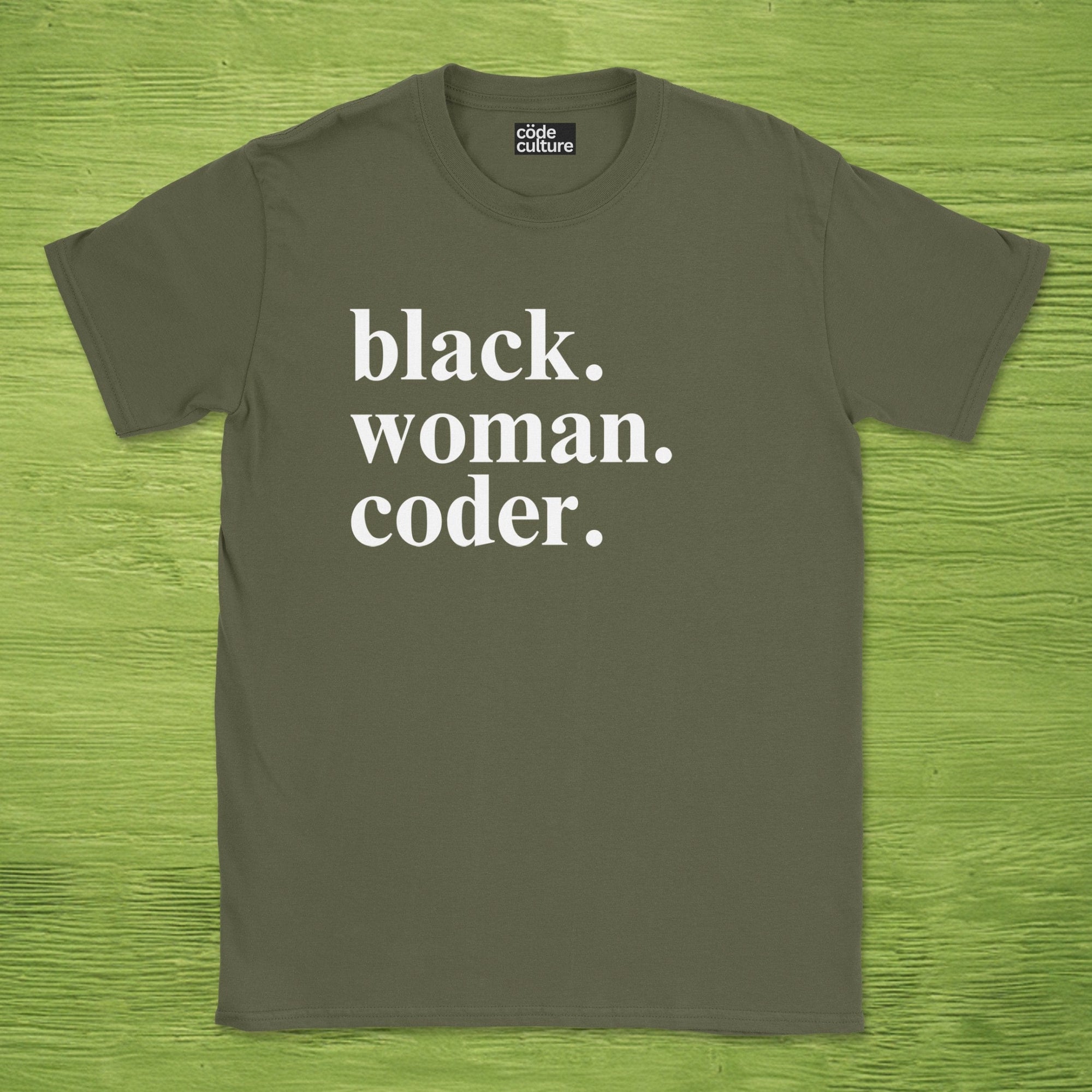 black woman coder shirt