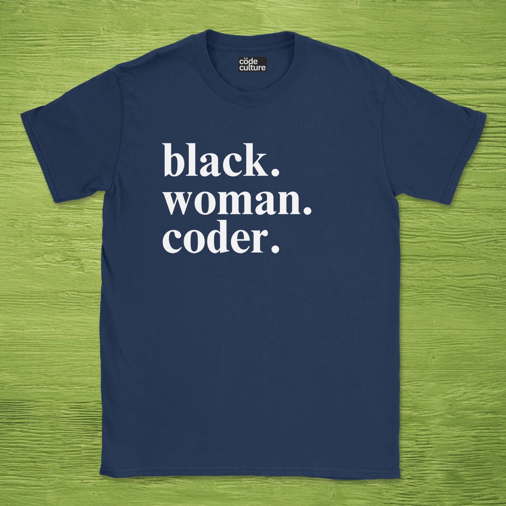 black woman coder shirt