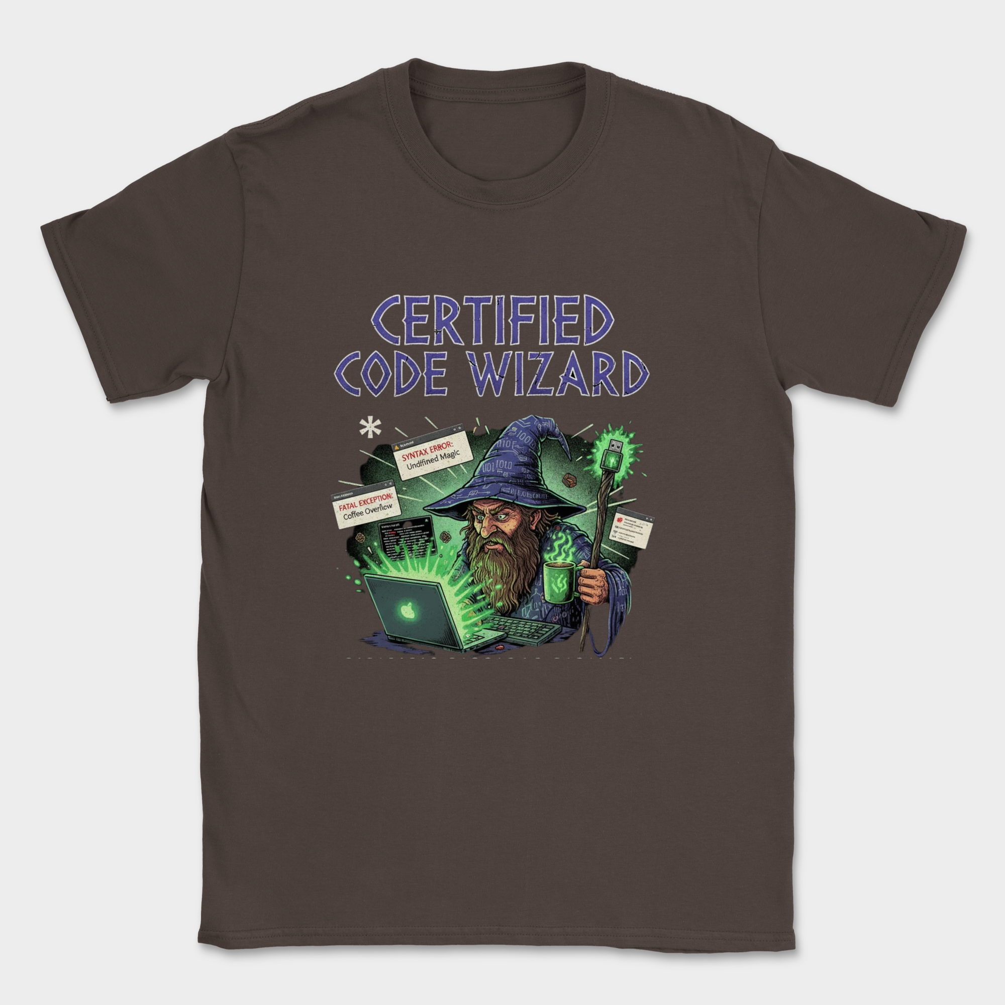 certified code wizard shirt — Dark Chocolate
