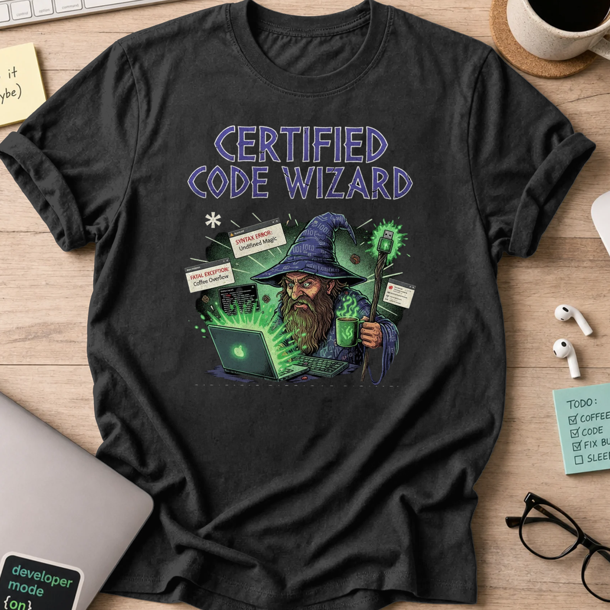 certified code wizard shirt - Black