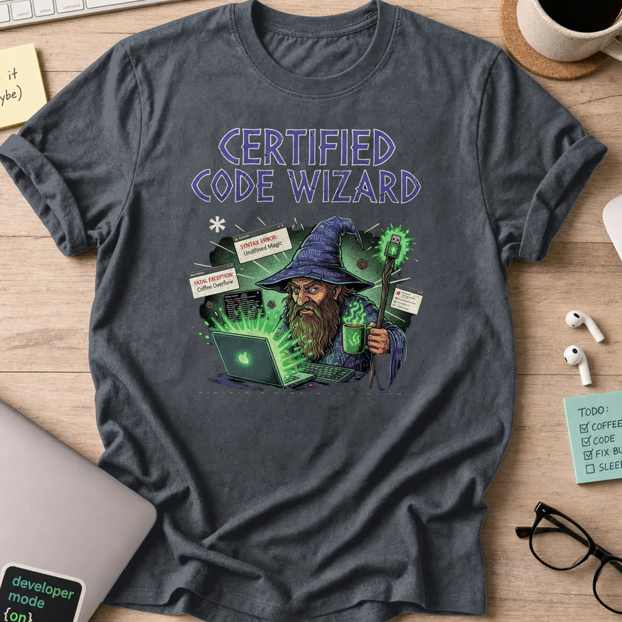 certified code wizard shirt - Dark Heather