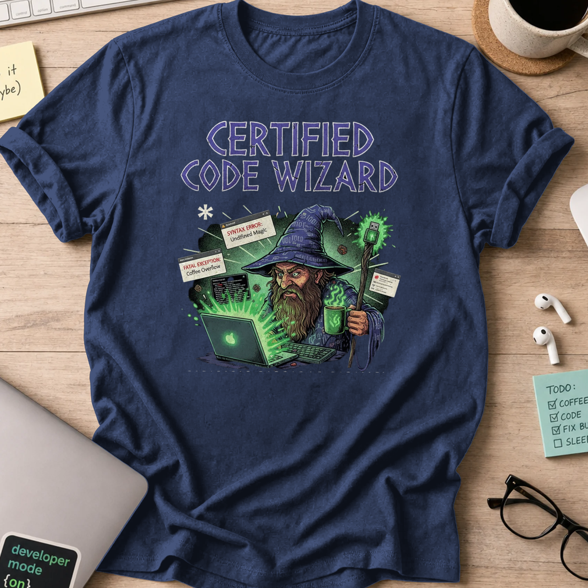 certified code wizard shirt - Navy
