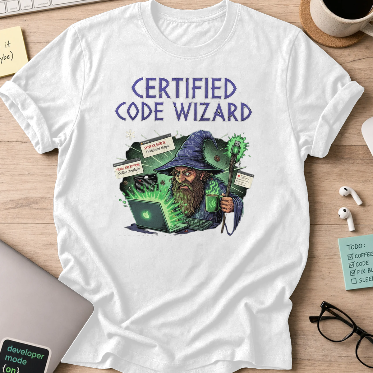 certified code wizard shirt - White