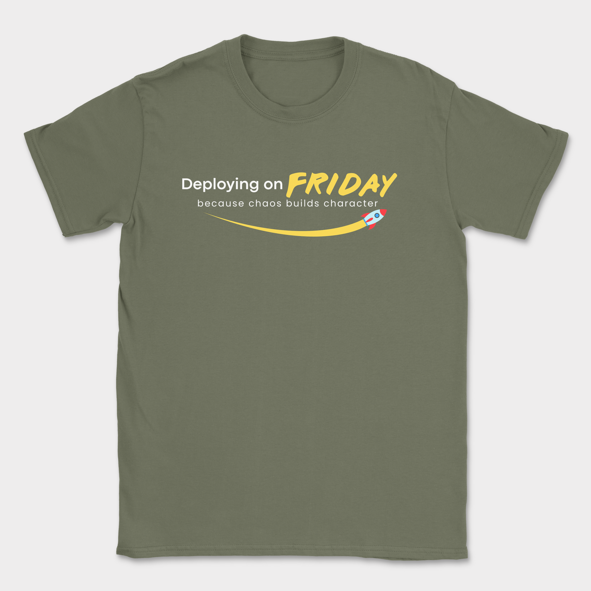 chaos builds character shirt — Military Green